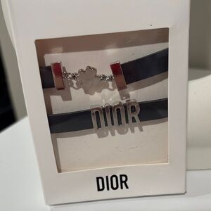 Dior LuckyCharms Black Vegan Leather Choker Silver Shamrock☘️ Happy St Pats day
